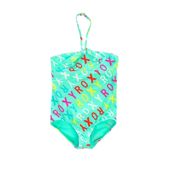NWT ROXY LOGO COLOR SWIM ONE PIECE/MINT - Picture 1 of 1